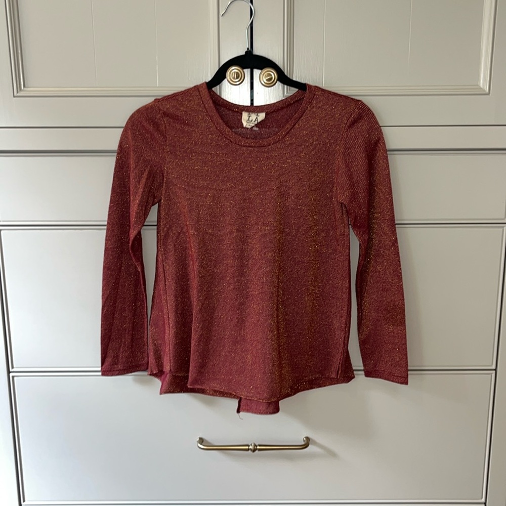 PPLA red sparkly striped shirt